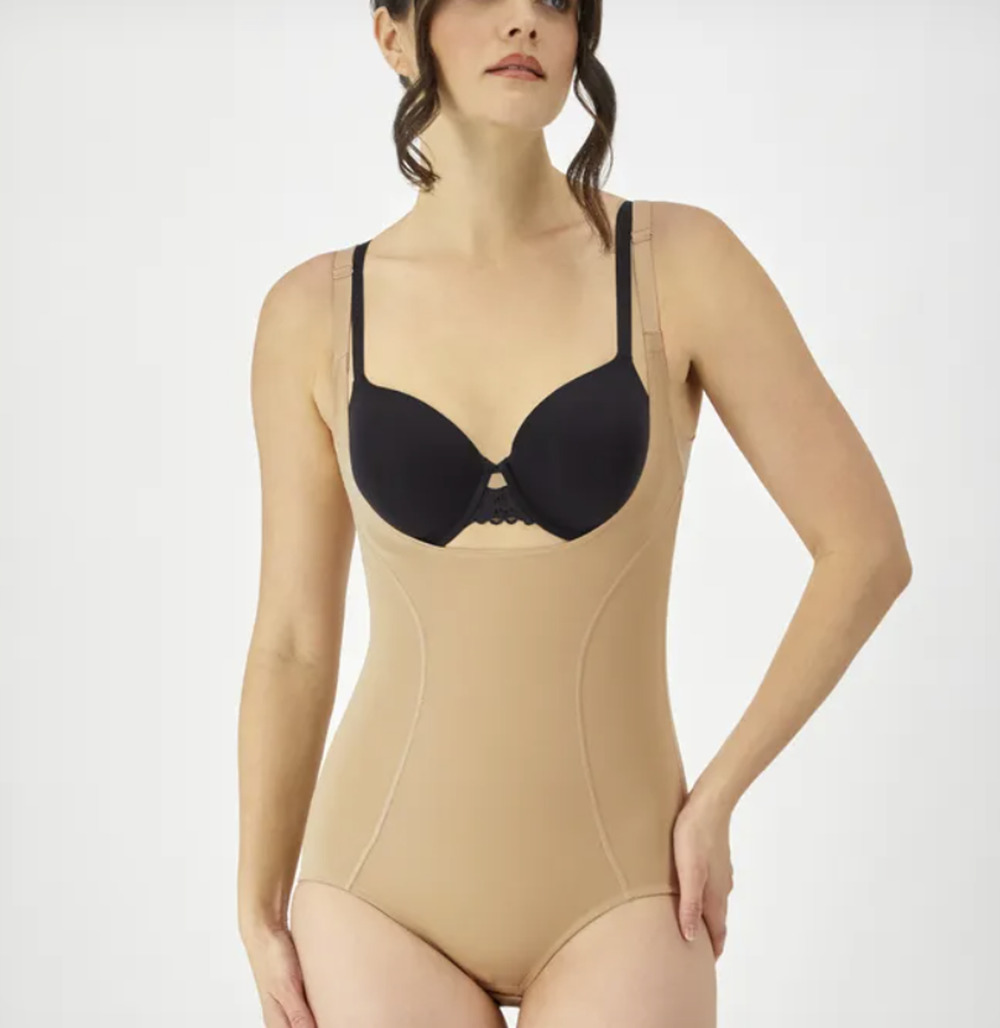 Maidenform Women's L Open-Bust Tummy Control Bodysuit Shapewear OS18-14